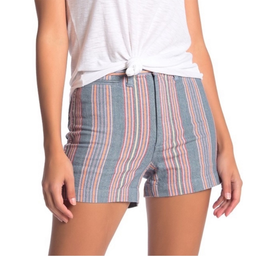 NWT Madewell Emmett Rainbow Stripe High-Rise Short